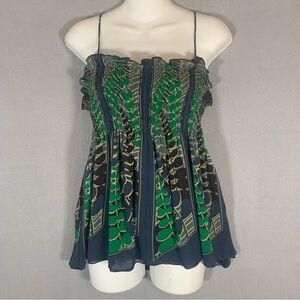 Ted Baker London Green and Navy Camisole Ladies Sz Medium 8